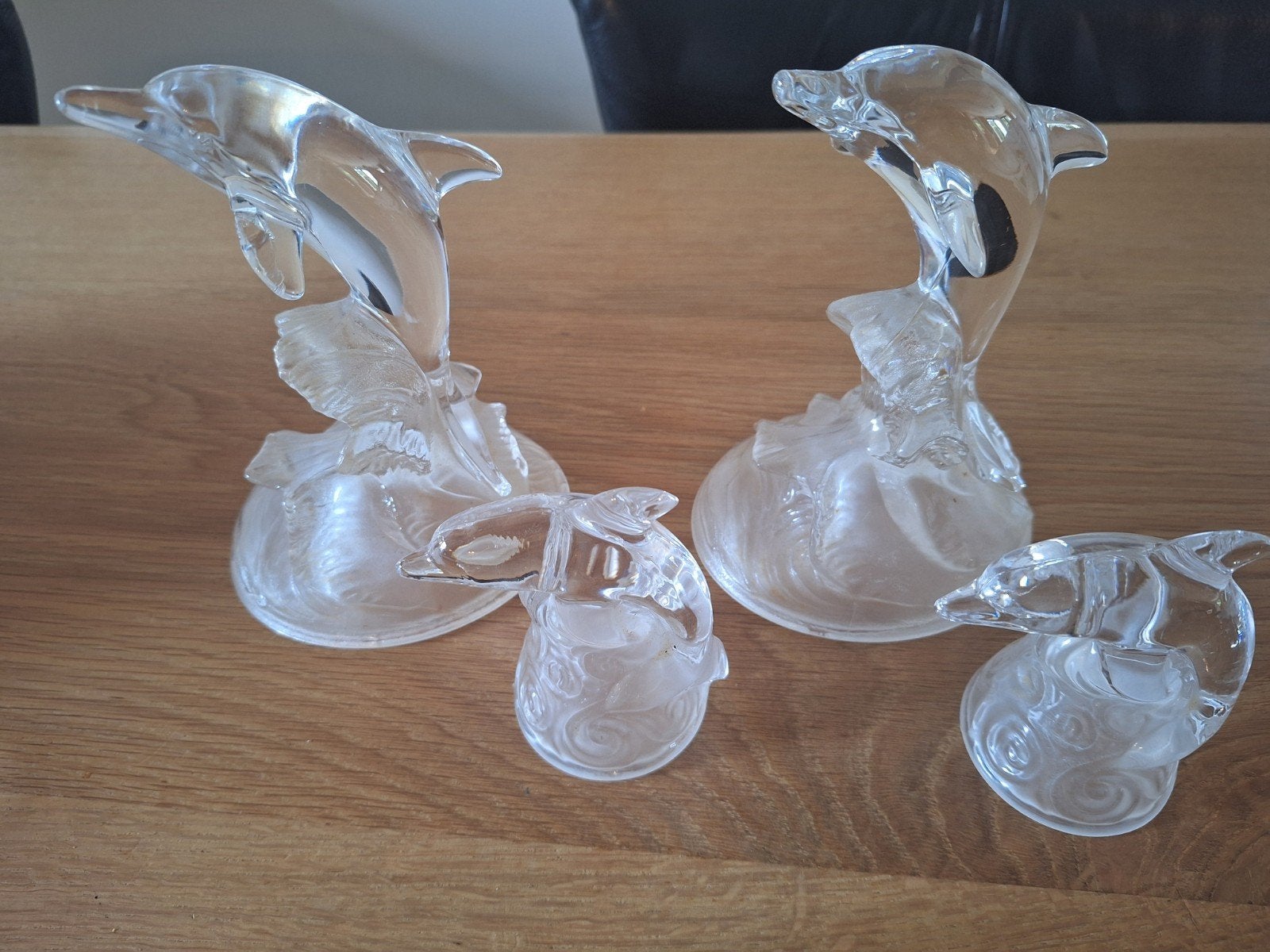 Glazen dolfijnen beeldjes - Cristal d'Arques, Verzamelen, Ophalen of Verzenden