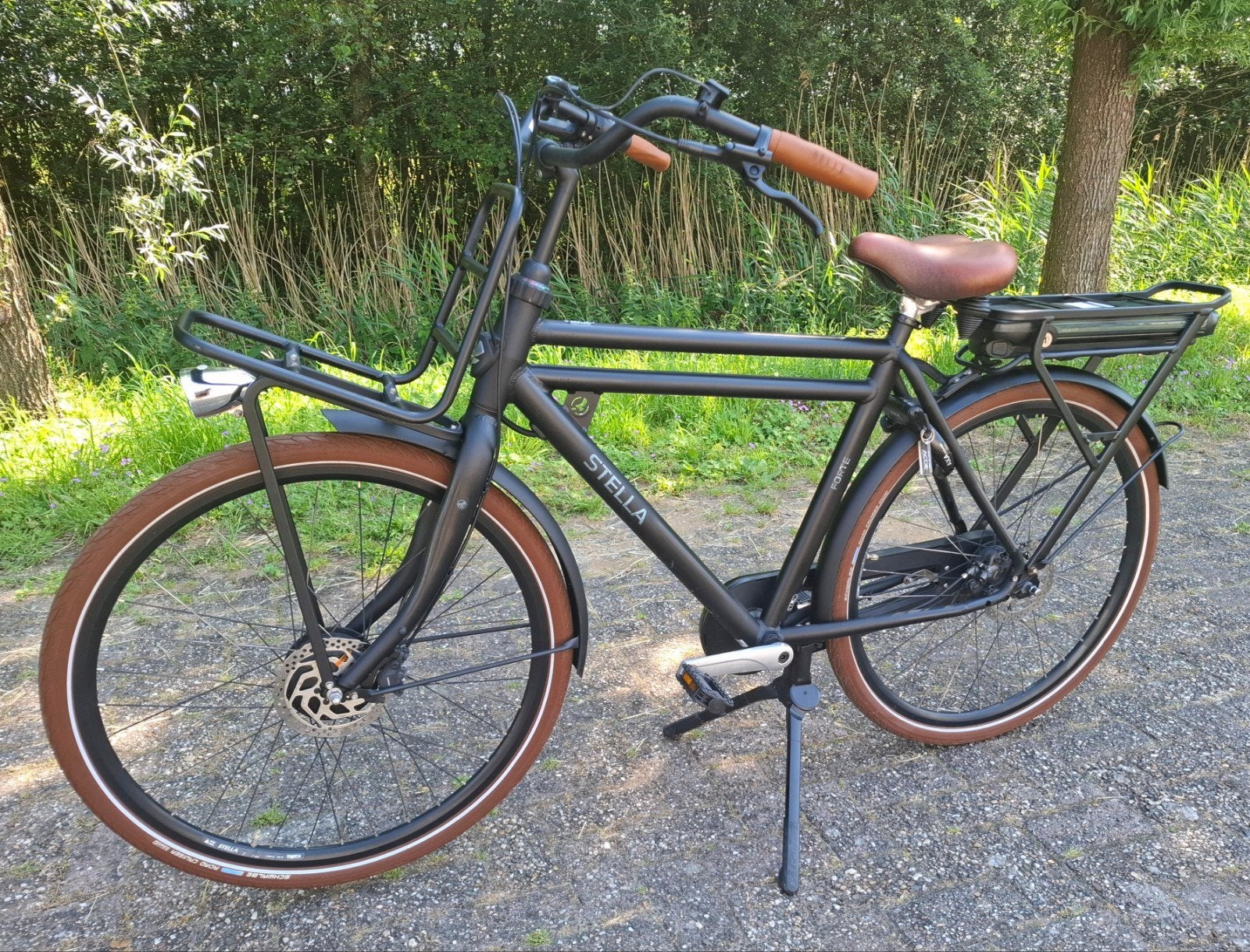 Zeer nette elektrische Stella herenfiets,Mat zwarte Ebike ✅️, Gebruikt, Versnellingen, 53 tot 57 cm, Ophalen