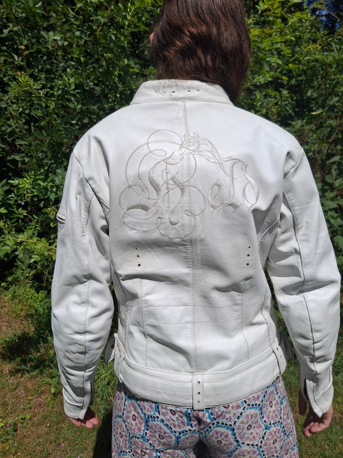 Mooie lederen dames motorjas, off-white, maat 36, Ophalen of Verzenden, Tweedehands, Dames, Jas | leer