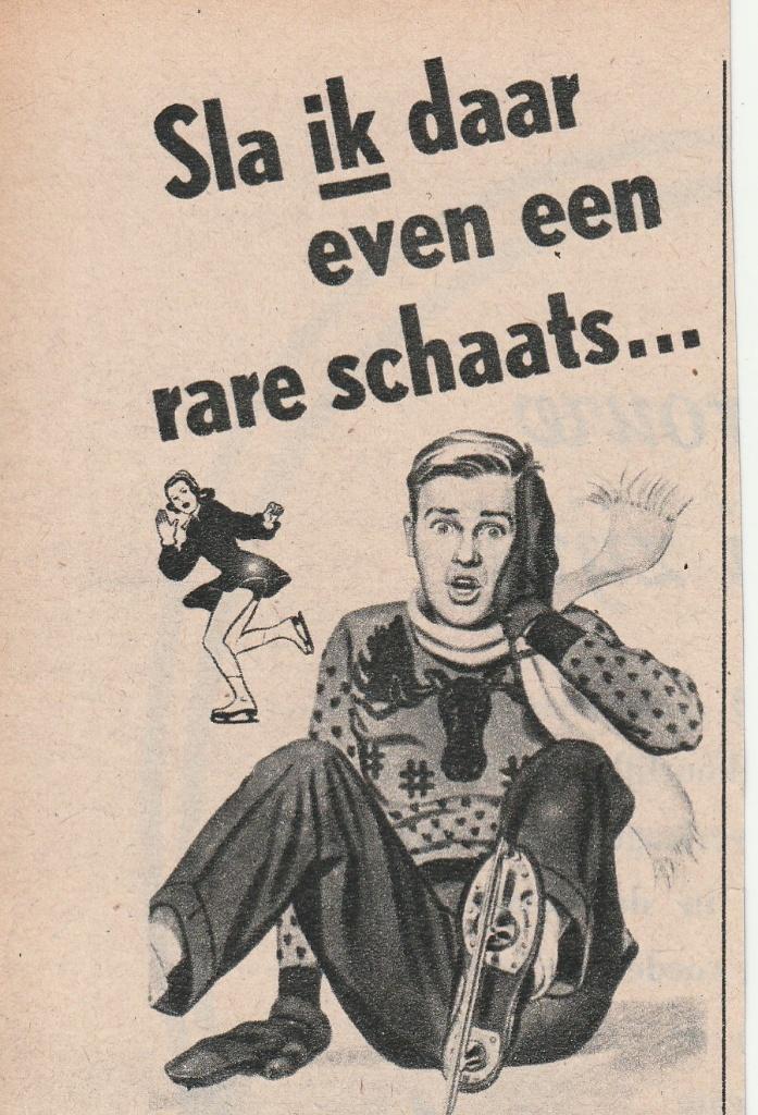 Retro reclame 1951 Colgate tandpasta man op schaatsen, Verzenden, Overige typen