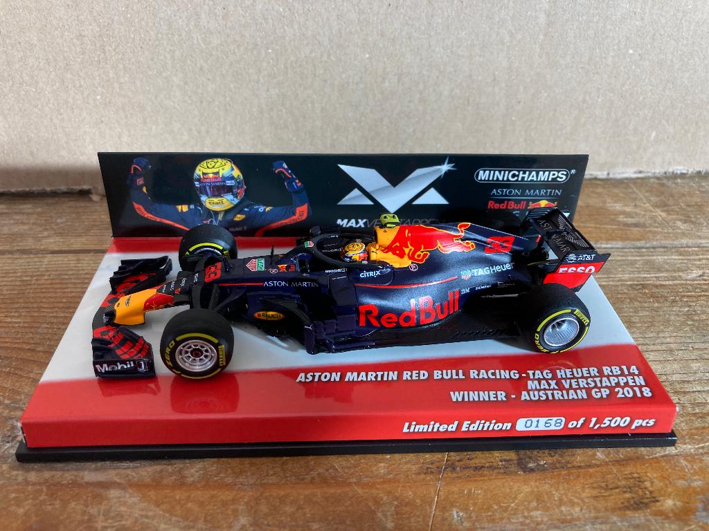✅ Max Verstappen 1:43 editie 37 Winner Austrian GP 2018 RB14, Ophalen of Verzenden, Nieuw, Formule 1