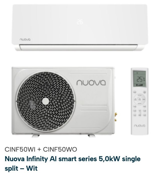 Airco 3,5 kw split unit, Ophalen, Koelen en Ontvochtigen, Nieuw, 3 snelheden of meer