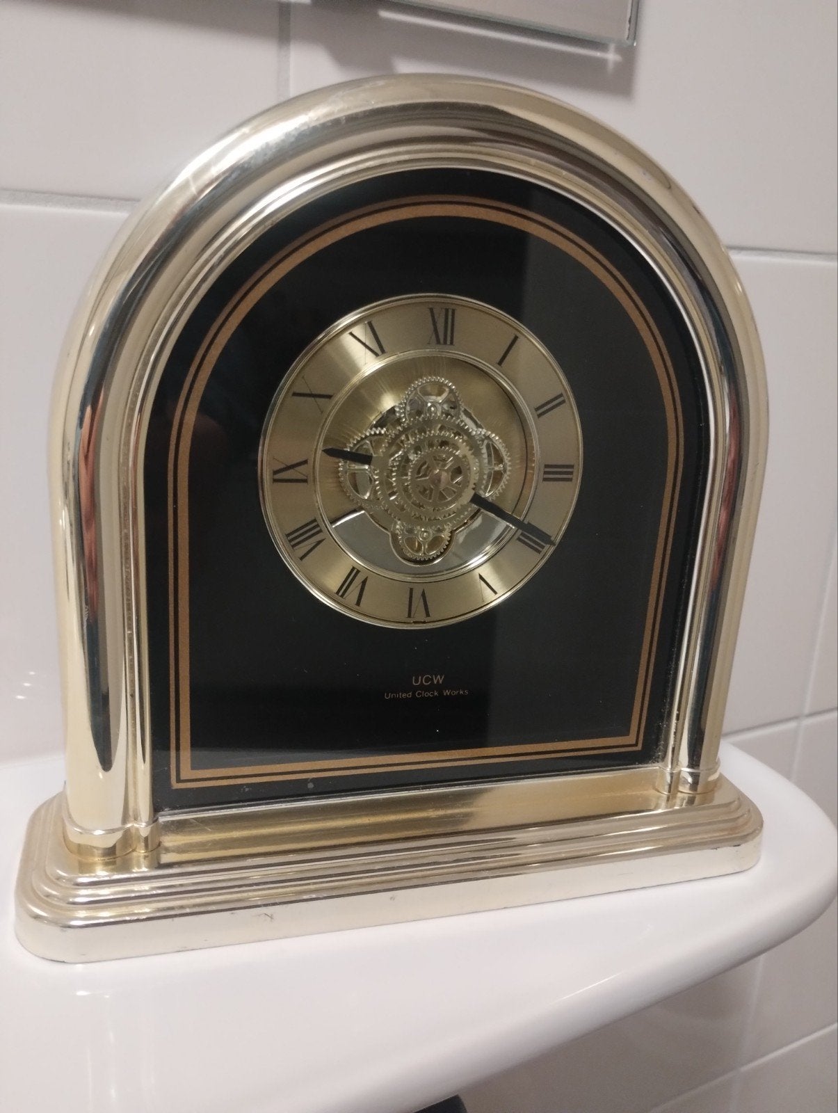 Vintage quartz mantelklok van United Clock Works, Ophalen of Verzenden