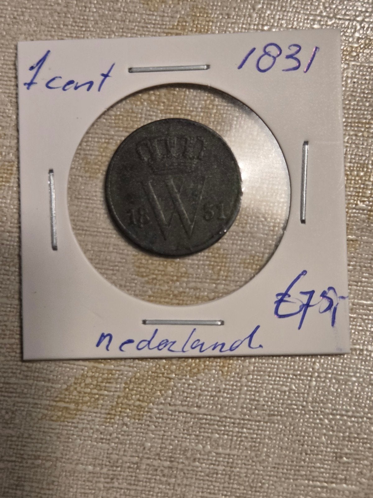 Nederlandse 1 cent munt uit 1831, Koning Willem I, Postzegels en Munten, Munten | Nederland, Ophalen of Verzenden, Koning Willem I