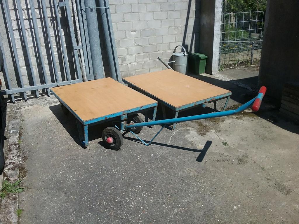 TRANSSPORT KAR 105 CM/ 70 CM  H. 26 CM    2 STUKS, Doe-het-zelf en Verbouw, Transportwagens, 100 liter of meer, Ophalen of Verzenden