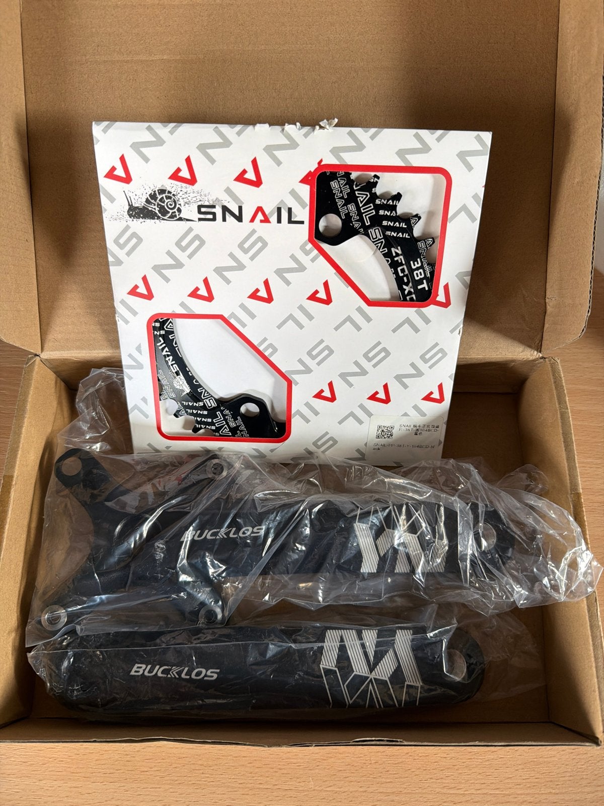 SNAIL Crankstel en Kettingblad 38T - Nieuw in doos, Nieuw, Ophalen of Verzenden, Nvt, Nvt
