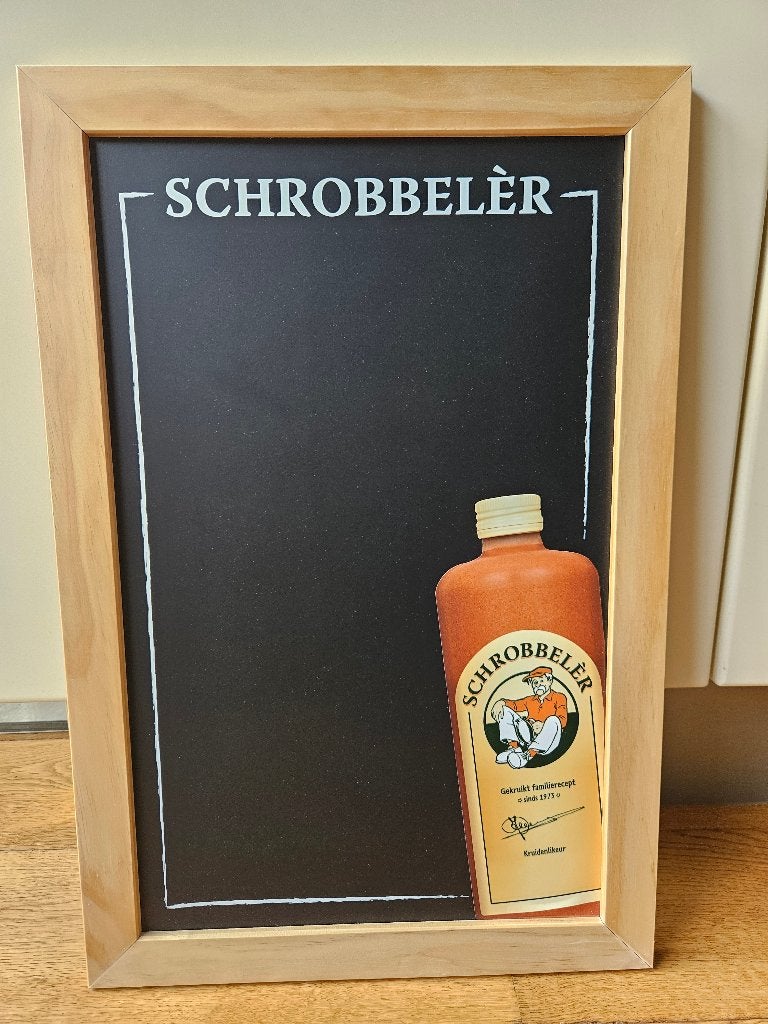 Schrobbeler krijtbord, Ophalen of Verzenden, Zo goed als nieuw, Reclamebord