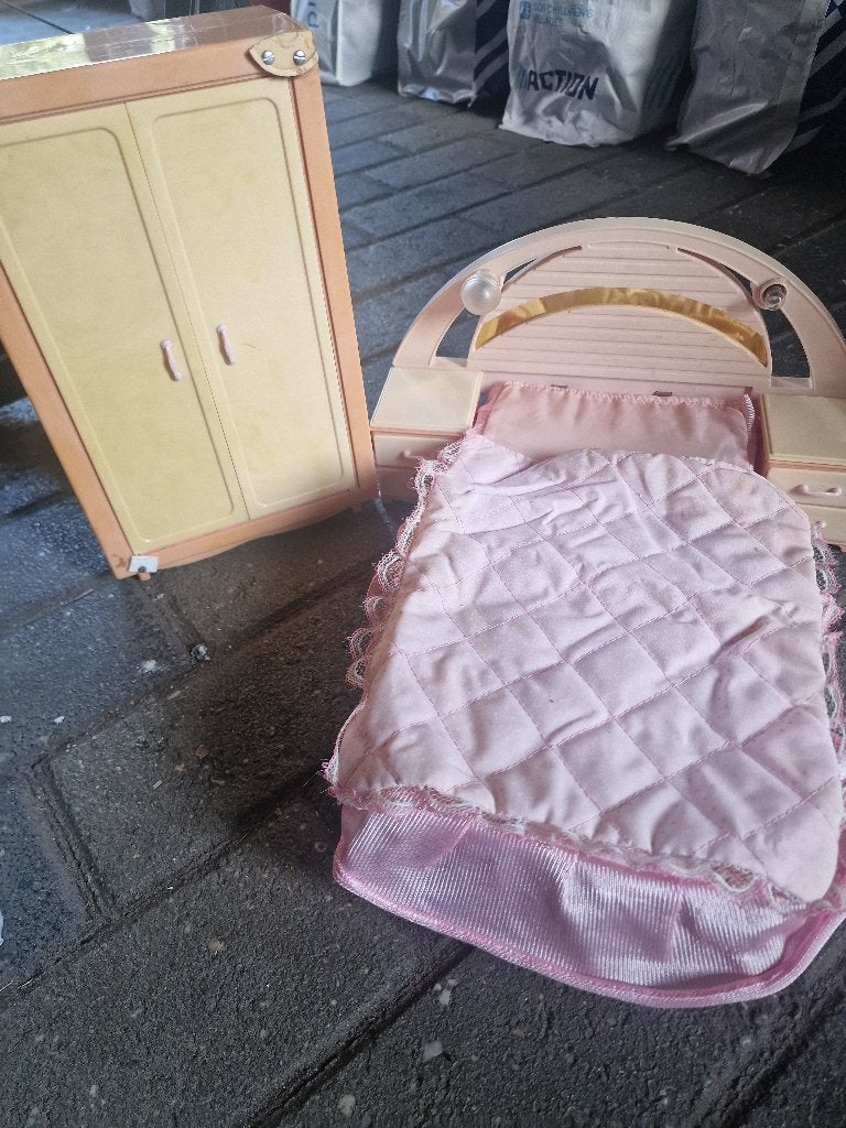 Vintage barbie slaapkamer, Verzamelen, Ophalen of Verzenden, Gebruikt, Accessoires