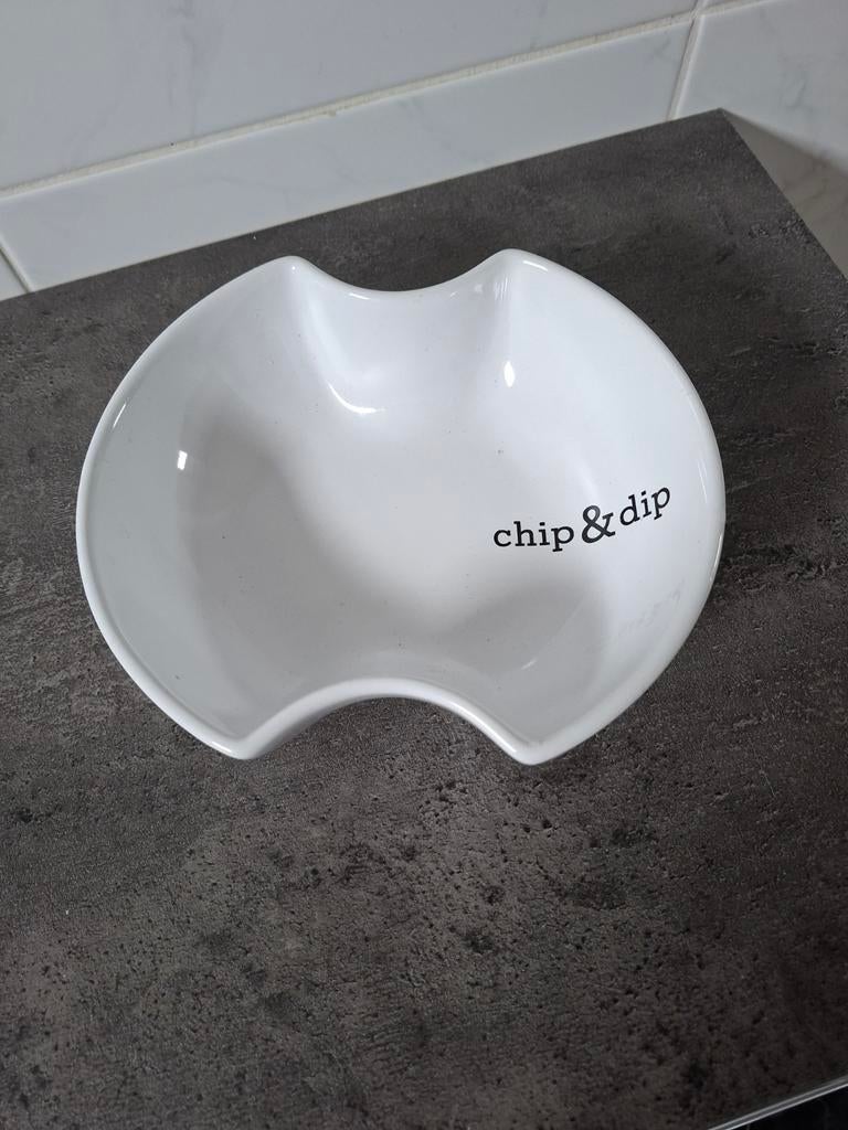 Witte Chip & Dip Schaal - Keramiek, Ophalen