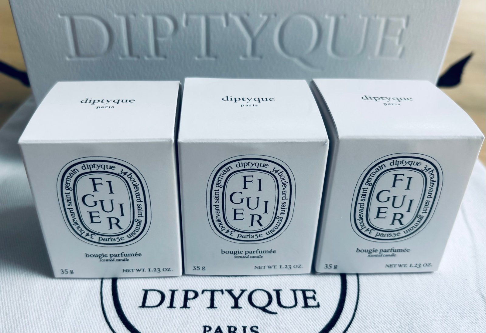 Diptyque 3mini kaarsen 35gr Figuier Nieuw, Verzenden, Nieuw, Overige materialen, Minder dan 25 cm