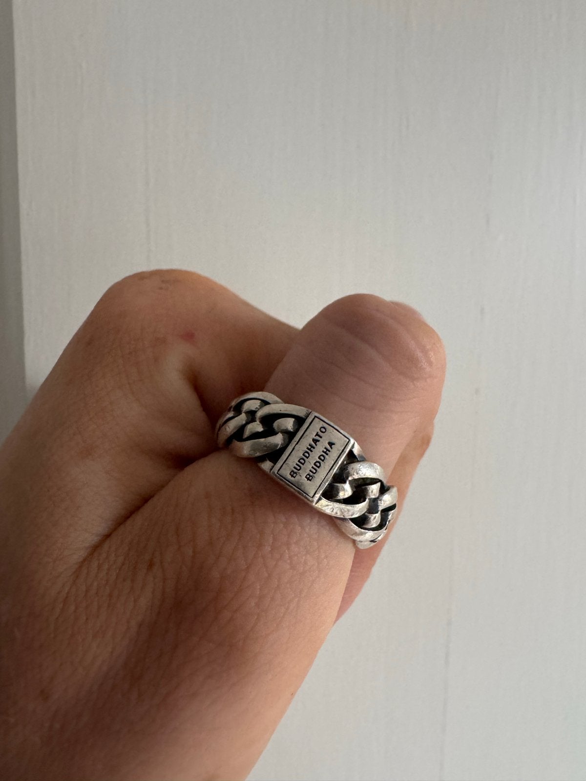 Buddha to Buddha ring maat 19 - Zilveren schakelring, Ophalen, Gebruikt, 19 tot 20, Dame of Heer