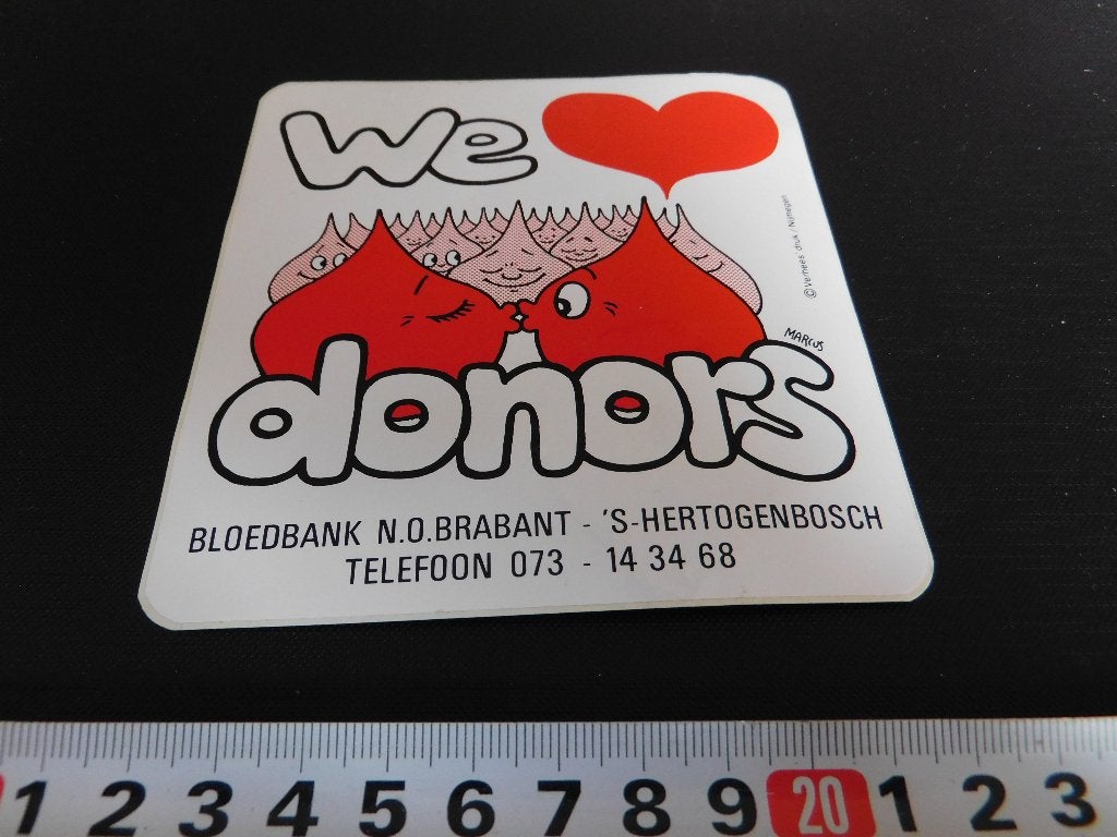 sticker 's-Hertogenbosch Bloedbank N.O. Brabant DONORS, Ophalen, Zo goed als nieuw