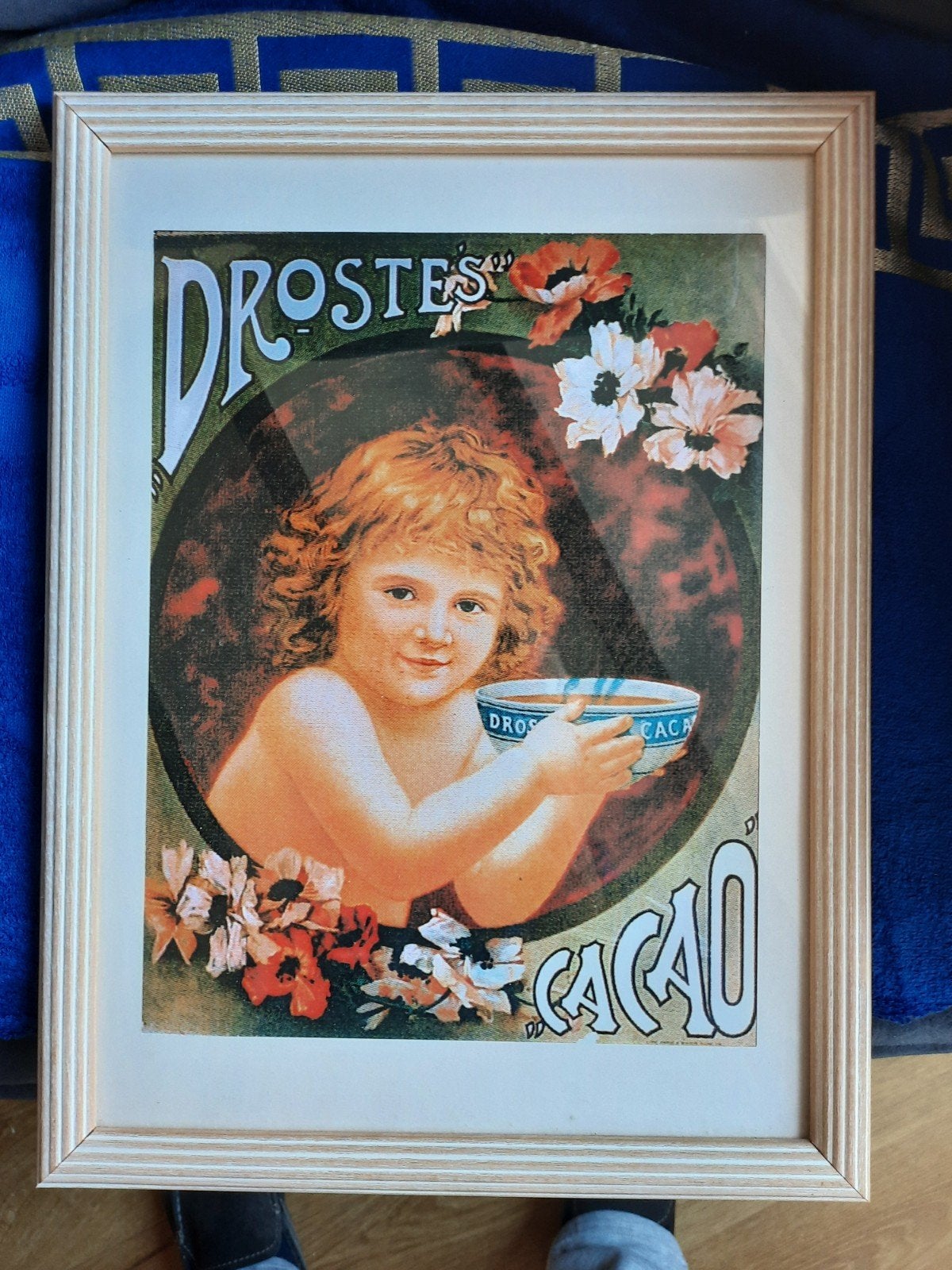 Droste plaat ingelijst., Ophalen of Verzenden, Overige, Droste