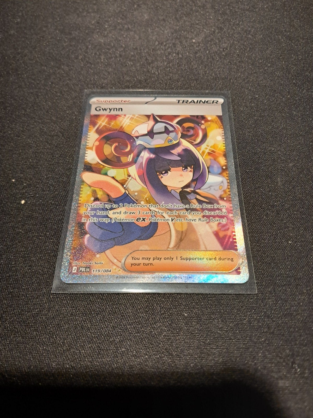 Pokémon Kaart Gwynn Supporter Trainer Full Art, Ophalen of Verzenden, Zo goed als nieuw, Losse kaart