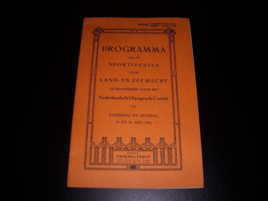 Programma Voetbal Gemobiliseerde Nederlandse spelers 1916, Ophalen of Verzenden, Gebruikt, Ajax, Boek of Tijdschrift