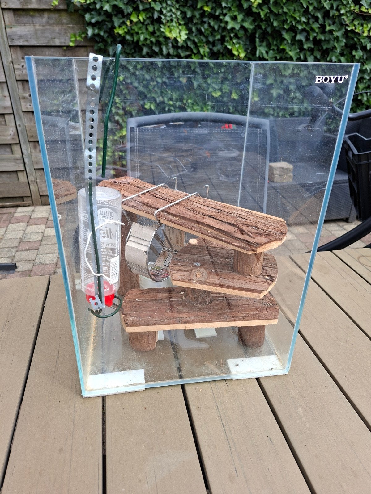 glazen dwerghamsterhok, Ophalen, Gebruikt, Knaagmateriaal