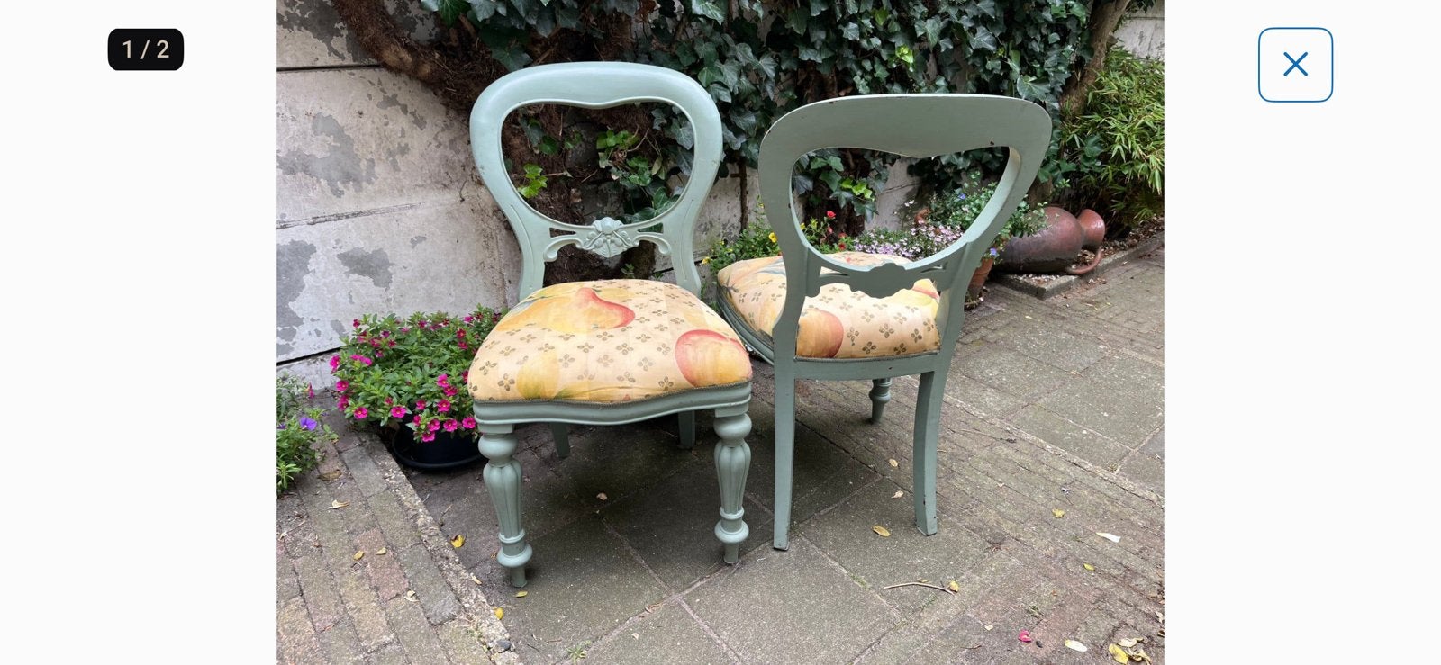 Twee brocante stoelen, Ophalen