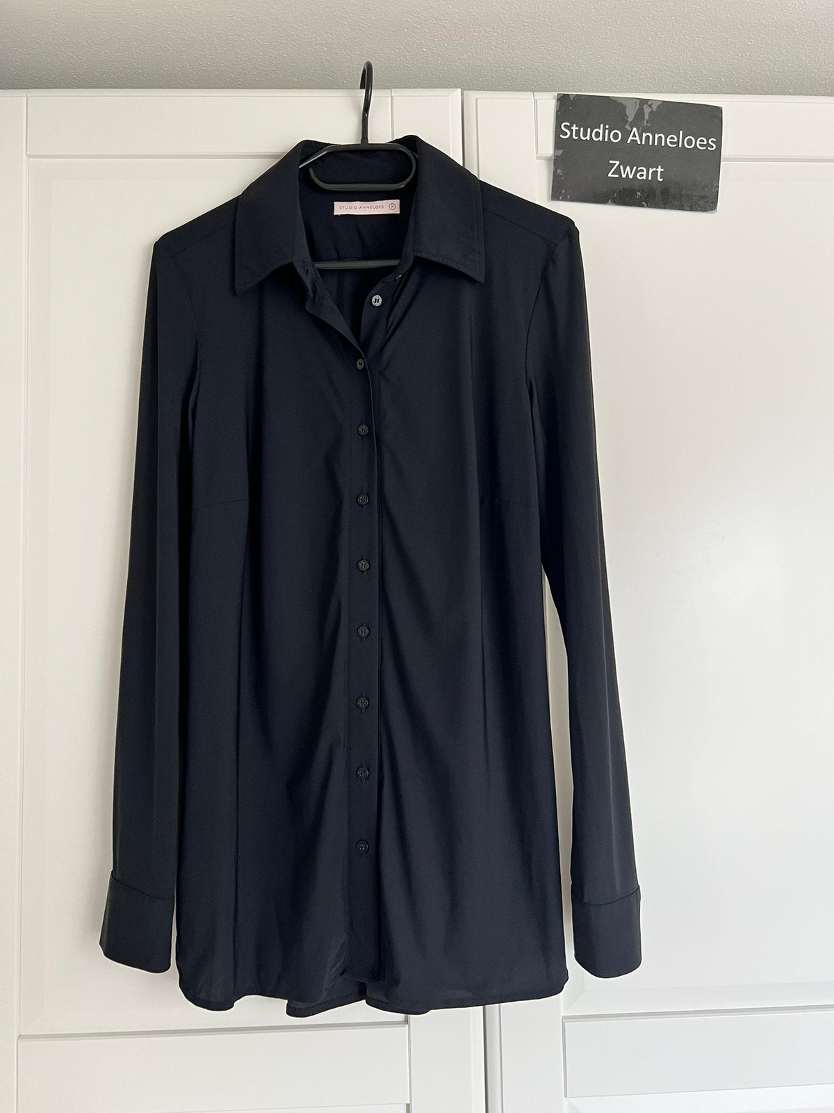 Studio anneloes poppy blouse M zwart travelstof, Maat 38/40 (M), Zwart, Ophalen of Verzenden, Zo goed als nieuw
