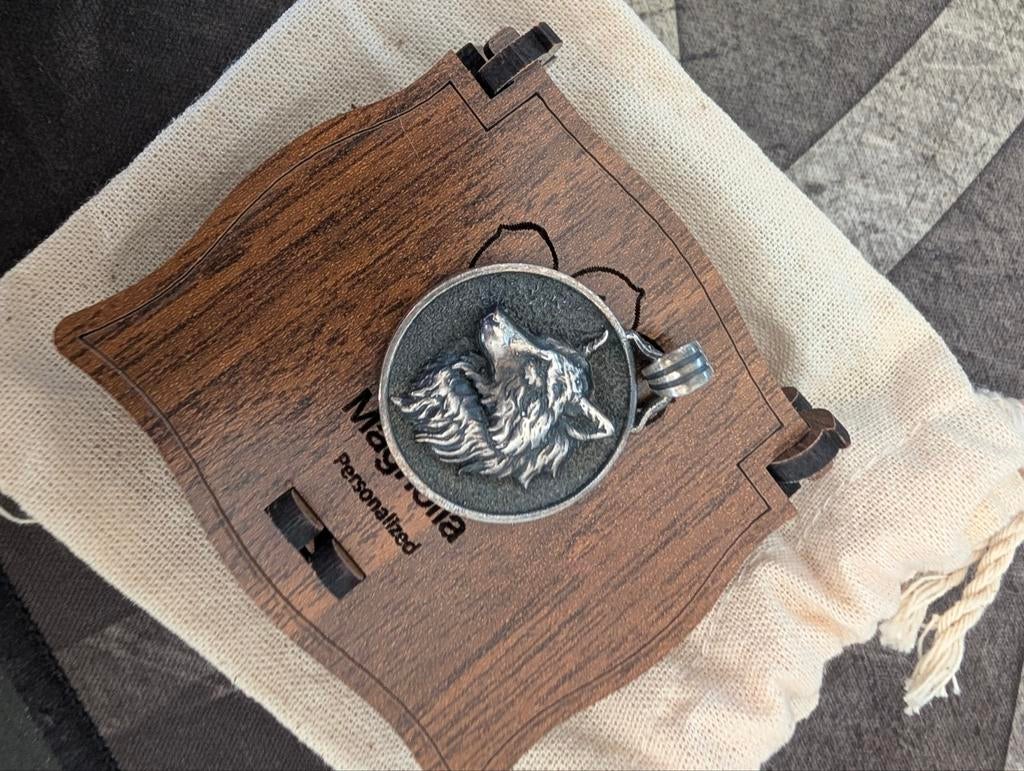 Handgemaakte Zilveren Wolf Hanger, Nieuw, Ophalen of Verzenden, Zilver, Dier