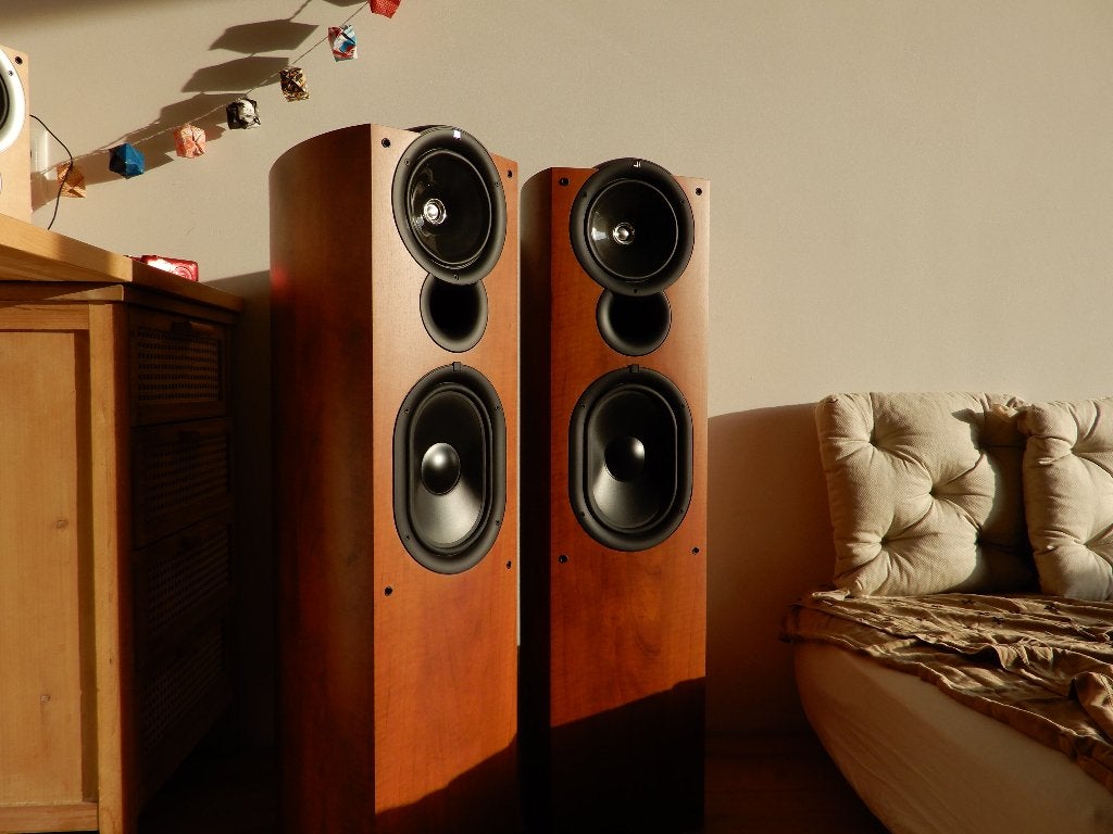 KEF Q serie Q7 Uni-Q 3-wegs Basreflex dark apple speakers, Vloerstaande luidspreker, Basreflex, Zo goed als nieuw, KEF