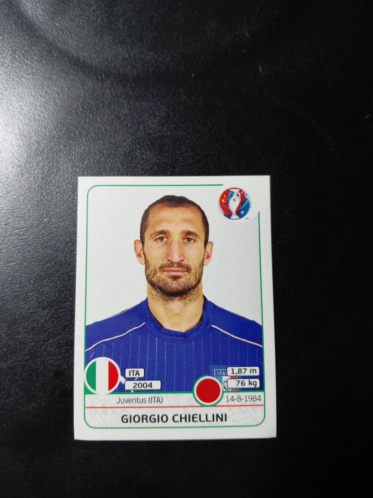 Giorgio chiellini (italie) panini ek 2016, Ophalen of Verzenden, Nieuw, Buitenlandse clubs, Poster, Plaatje of Sticker