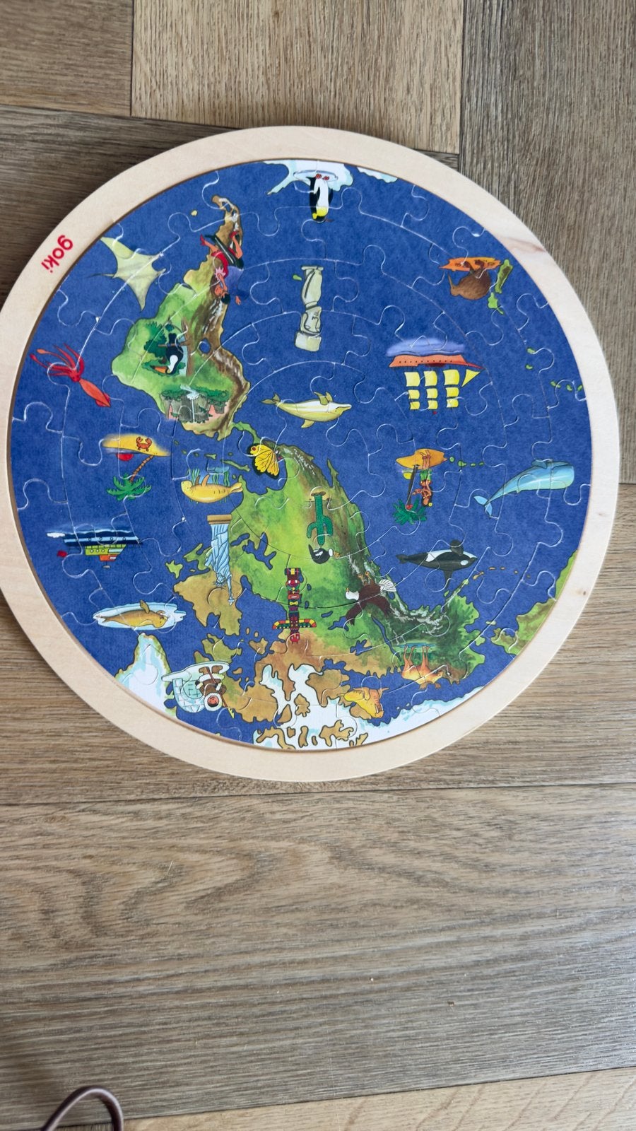 Goki Wereld Puzzel - 2 Kanten van de Wereld, Kinderen en Baby's, Speelgoed | Kinderpuzzels, Ophalen, Gebruikt, Meer dan 50 stukjes