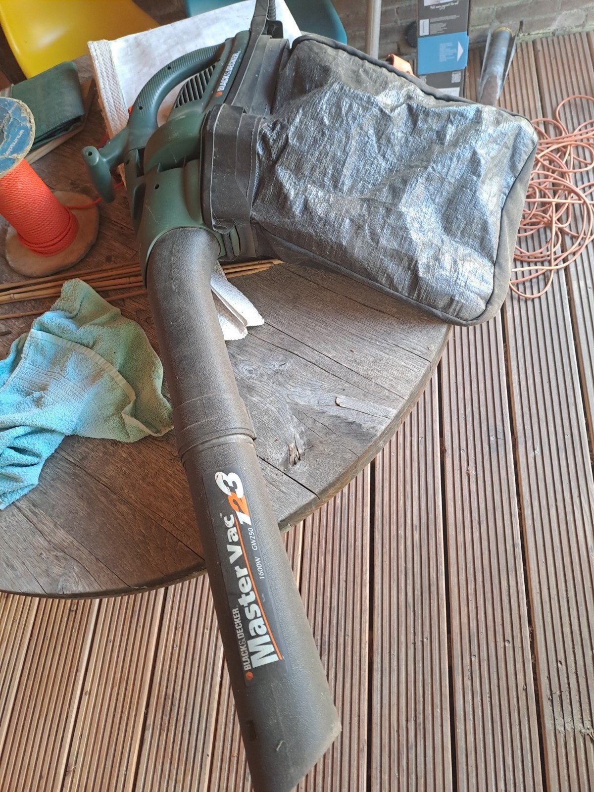 Black & Decker Master Vac GW250 Bladblazer/Bladzuiger, Ophalen, Gebruikt, Met opvangzak, Handgedragen