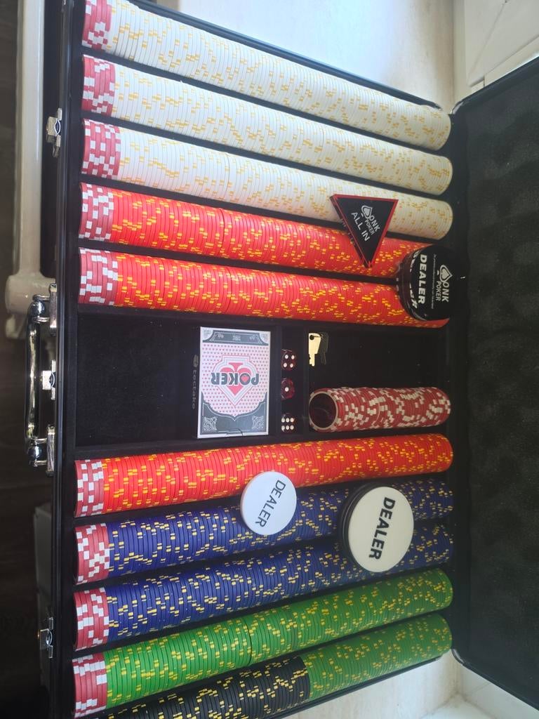 Complete Pokerset met Koffer - Diamond Club Chips, Vijf spelers of meer, Ophalen of Verzenden, Gebruikt, Onbekend