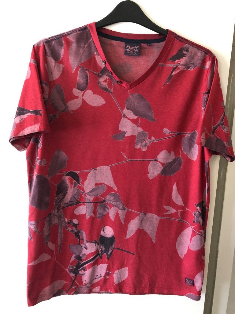 shirt Twinlife L bordeauxrood/antraciet, Kleding | Heren, T-shirts, Maat 52/54 (L), Ophalen of Verzenden, Zo goed als nieuw, Twinlife
