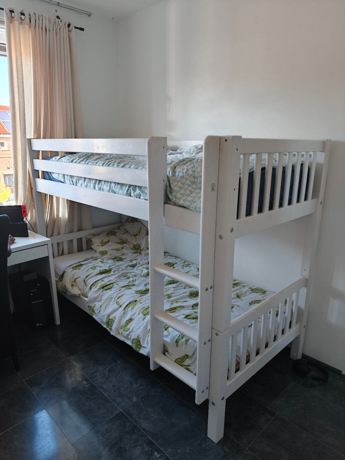 Wit stapelbed - perfect voor kinderkamer, Ophalen, Gebruikt, 90 cm, 160 tot 180 cm
