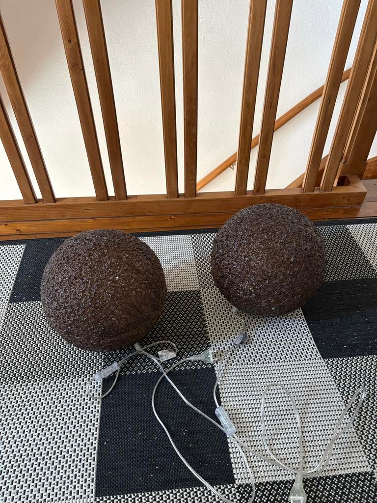 2 Kunststof Bollen - Sfeervolle Bijverlichting voor Tafel/Vl, Ophalen of Verzenden, Zo goed als nieuw