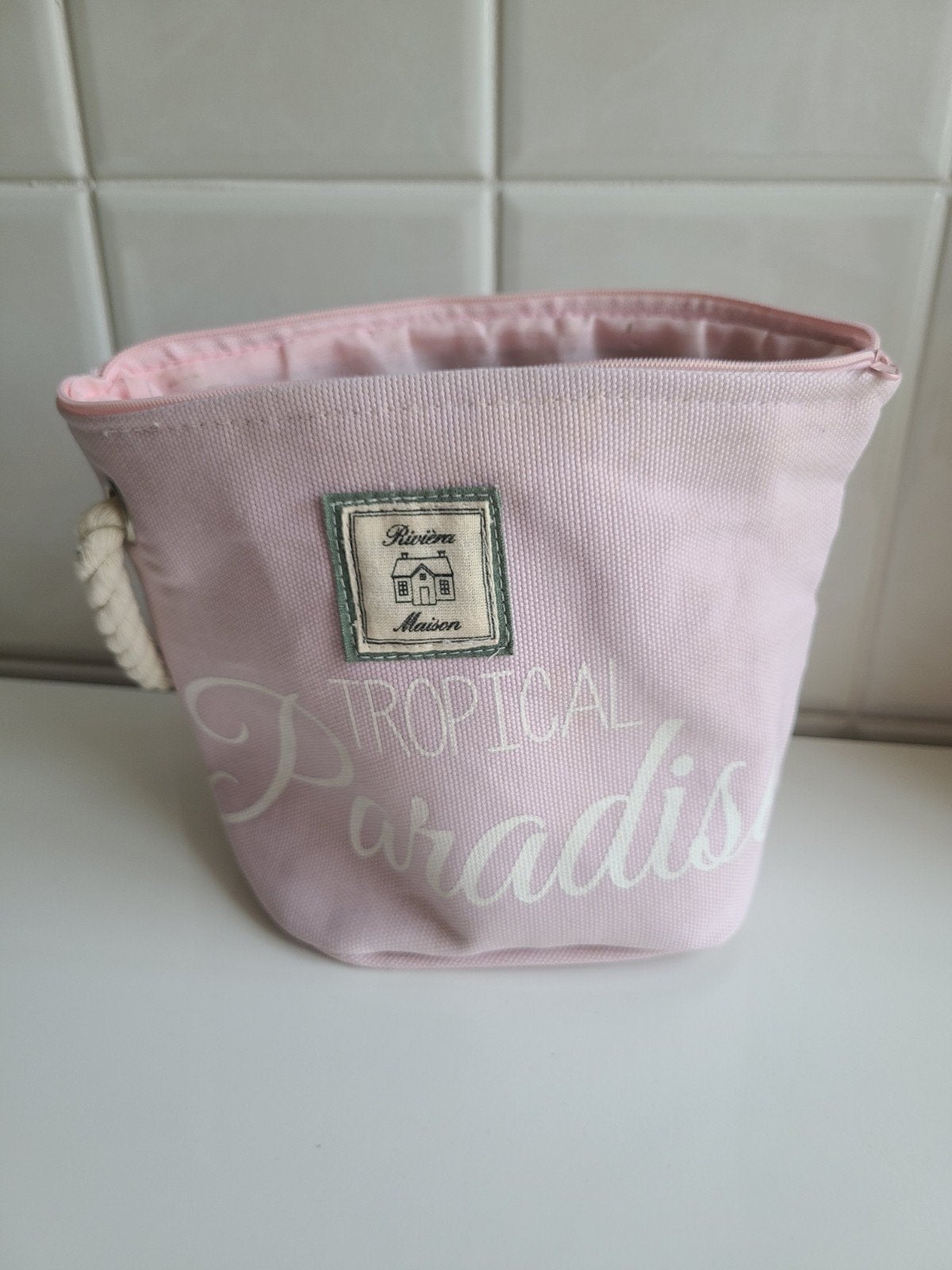 Riviera Maison toilettas/opbergtasje roze, Ophalen of Verzenden