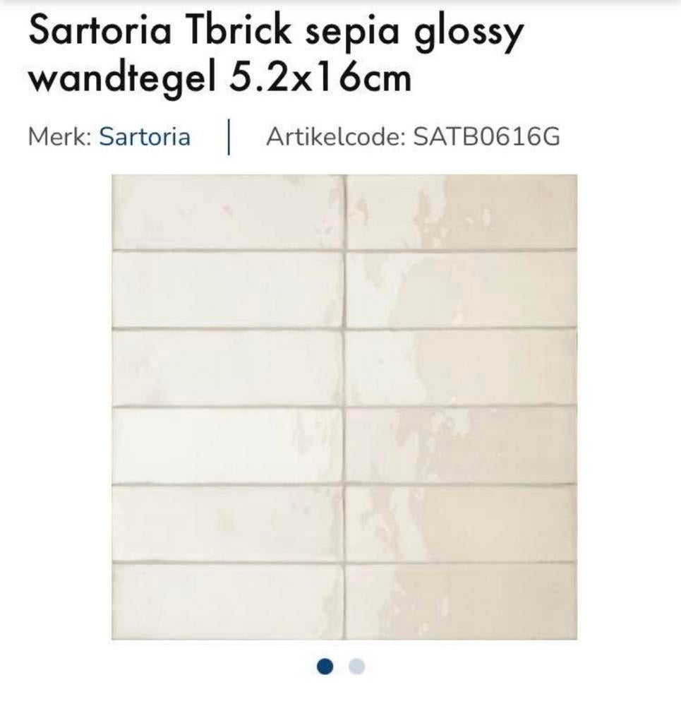 Sartoria Tbrick sepia glossy, Nieuw, Minder dan 5 m², Wandtegels, Keramiek