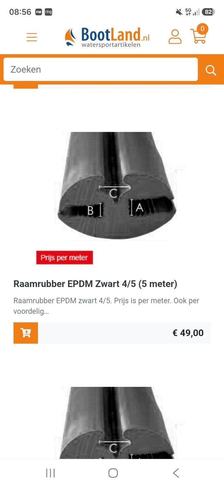 Boot raamrubber 6.5 mtr + 4.5 meter pees, Ophalen of Verzenden, Nieuw