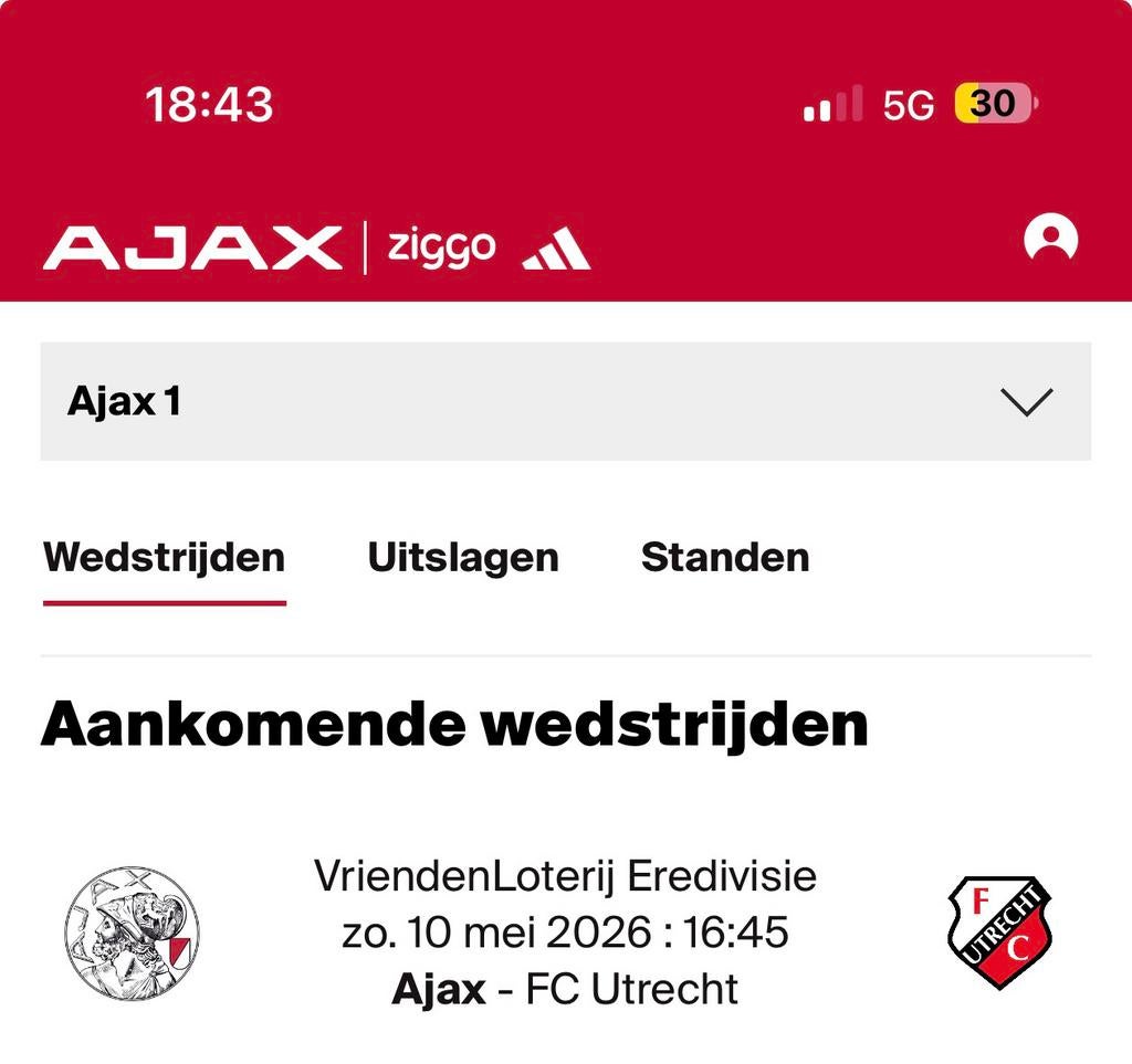 4 kaarten ajax utrecht, Tickets en Kaartjes, Twee personen, Mei