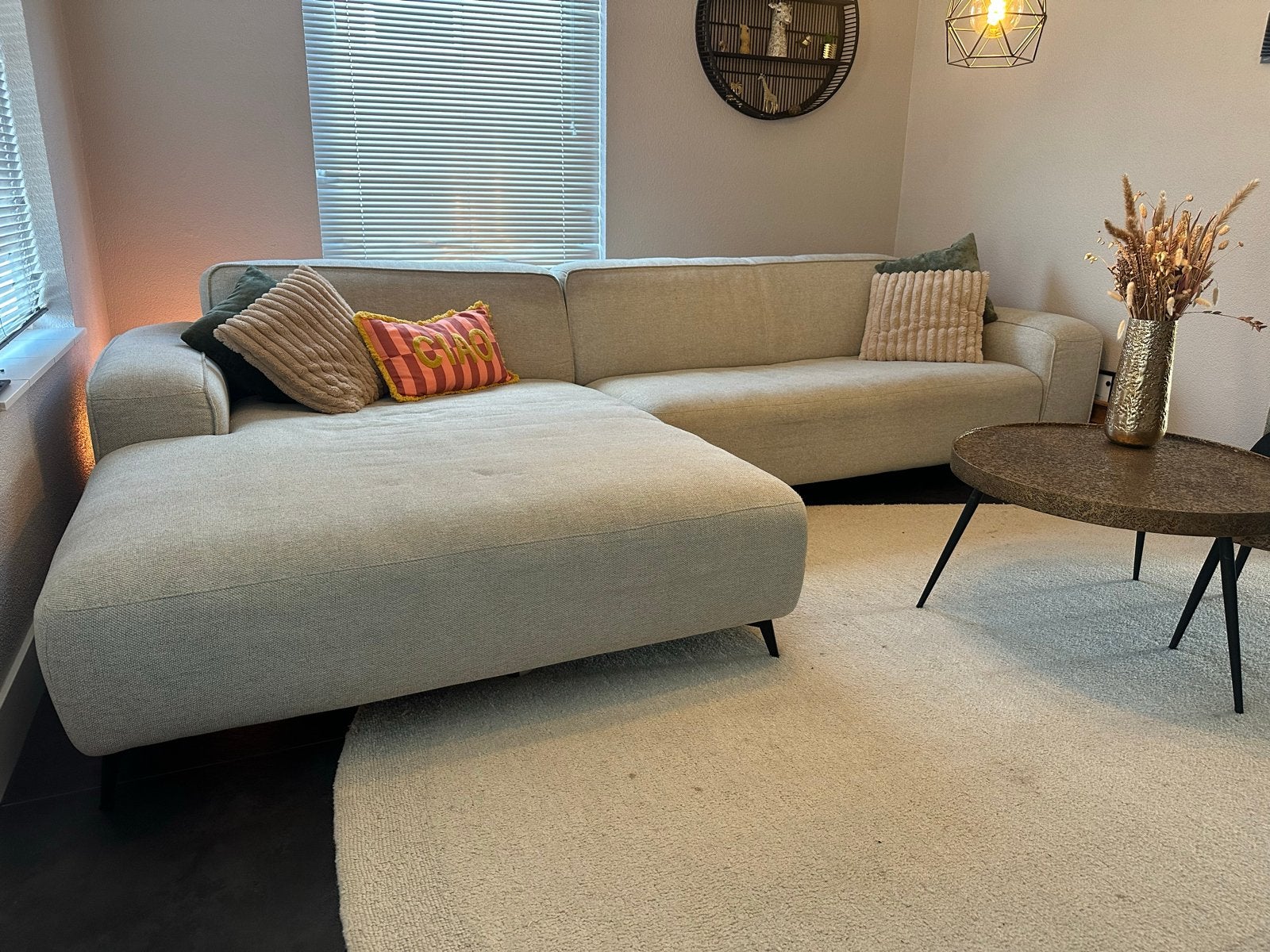 Feelings Boaz bank met longchair XL (elektrisch), Huis en Inrichting, Ophalen, Gebruikt, Stof