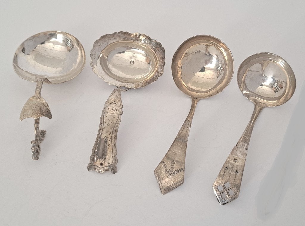 4x Zilveren roomlepels - 75 gram, Ophalen of Verzenden, Zilver