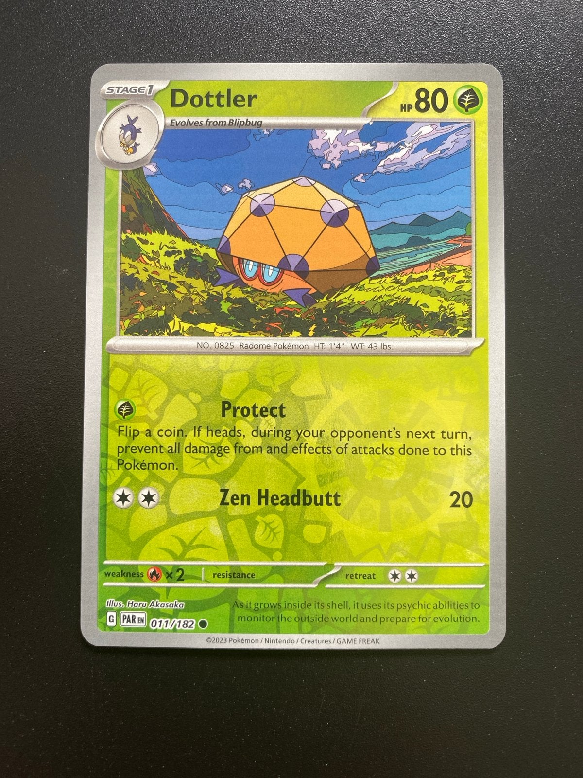 Dottler 011/182 Reverse Holo Pokémon Paradox Rift, Ophalen of Verzenden, Zo goed als nieuw, Losse kaart, Foil