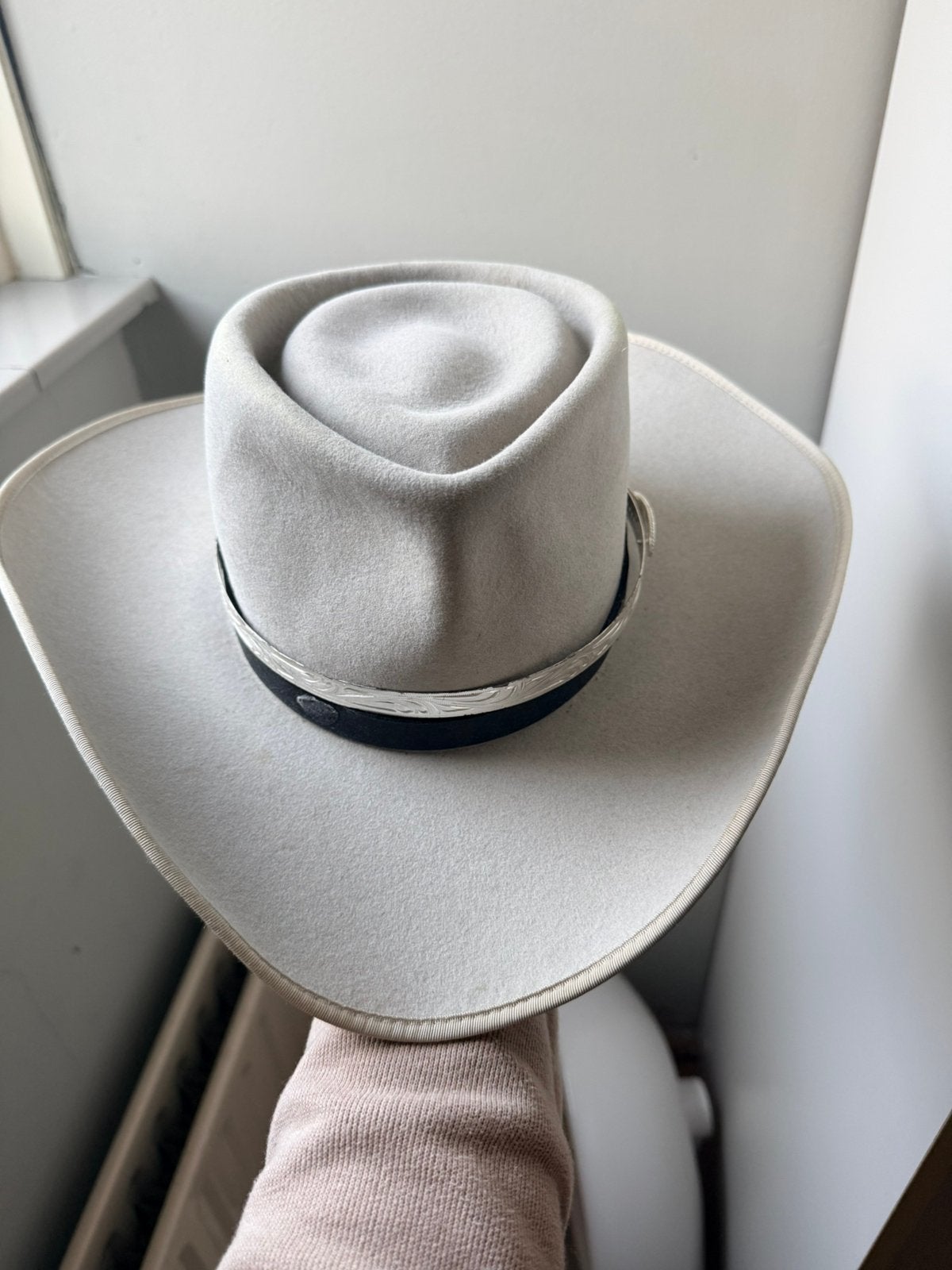 Bronco Sue Custom Hats 8X Beaver Cowboyhoed USA – 53 cm, Ophalen of Verzenden, Zo goed als nieuw, Hoed