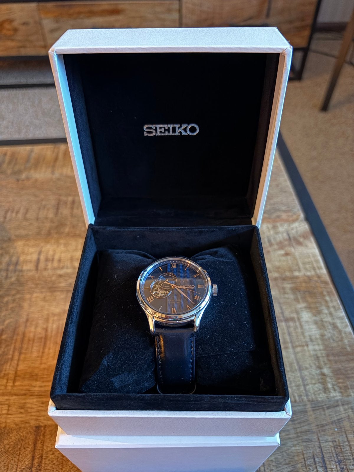 Seiko Presage SSA421J1 Heren Horloge Automaat, Ophalen, Seiko, Leer, Staal