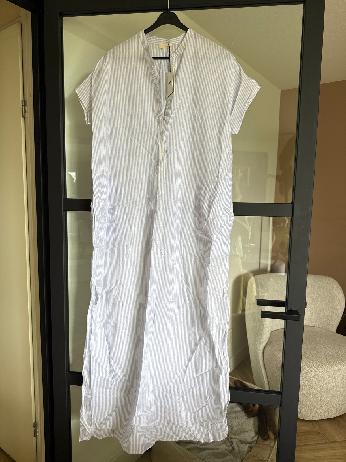 TCN Kaftan Raya Sky gestreepte maxi-jurk M-L, Maat 38/40 (M), Blauw, Nieuw, Ophalen of Verzenden