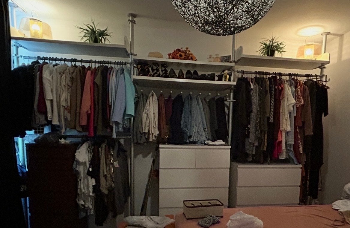 IKEA Stolmen open kledingkast met roedes en schappen, Ophalen, Met plank(en), Gebruikt, 200 cm of meer