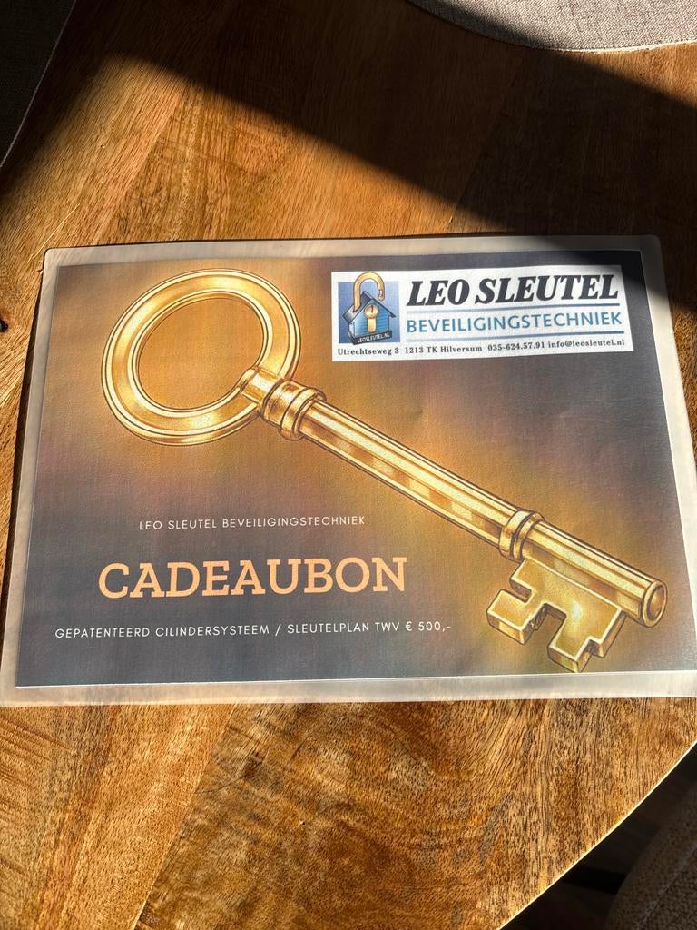 Cadeaubon Leo sleutel, Tickets en Kaartjes, Kortingen en Cadeaubonnen, Eén persoon, Cadeaubon