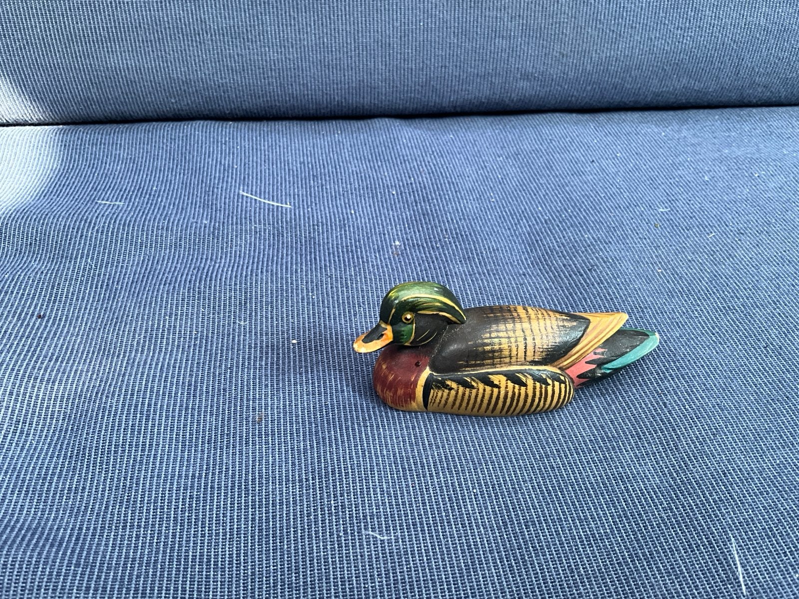 Vintage houten eend beeldje - ANRI Wildlife Collection, Verzenden, Gebruikt, Vogel, Beeldje of Figuurtje