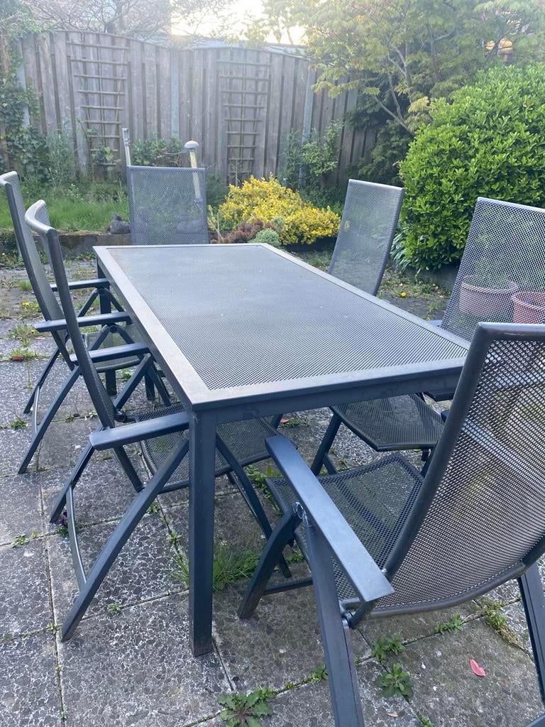 Metalen tuinset, Ophalen of Verzenden, Zo goed als nieuw, Overige materialen, 2 zitplaatsen