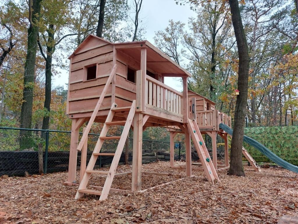 BOOMHUT KASTEEL speeltoren speelhuis klimtoren speeltoestel, Ophalen, Nieuw, Schommel, Aanbouwonderdeel