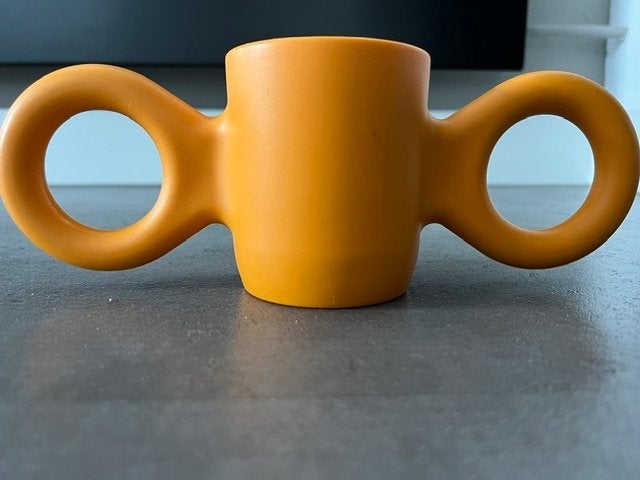 Richard Hutten, grappige kunstof oranje beker met grote oren, Kunststof, Overige merken, Nieuw, Overige stijlen