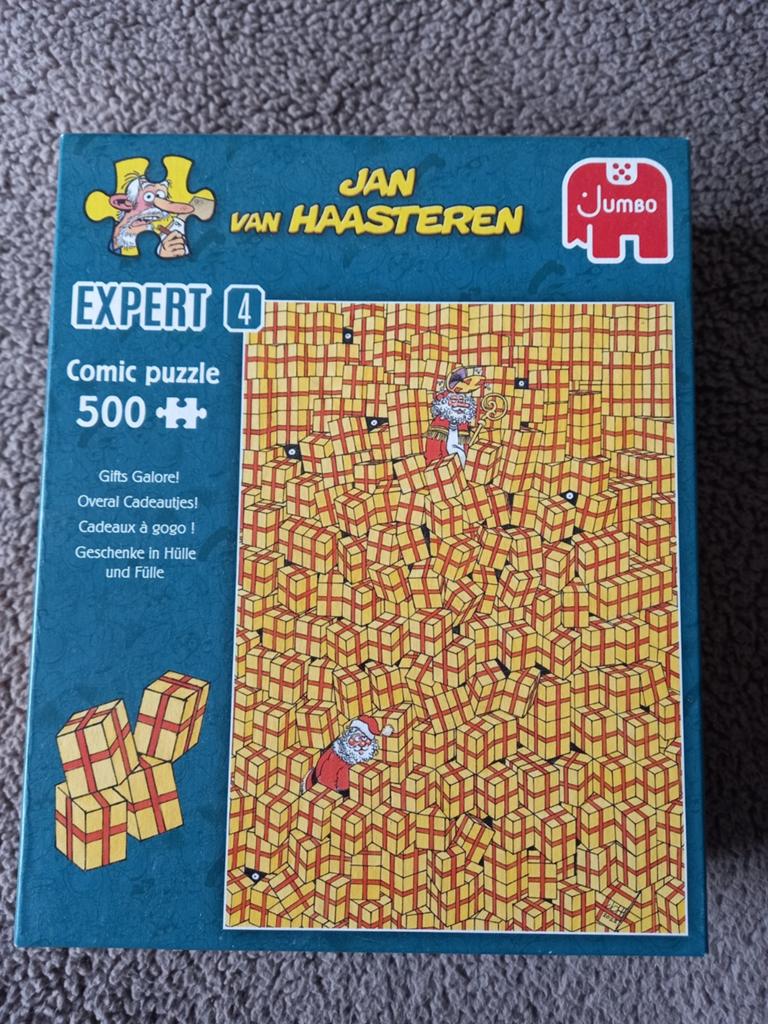 Jumbo puzzel 500 stukjes Jan v Haasteren overal cadeautjes, Ophalen, 500 t/m 1500 stukjes, Nieuw, Legpuzzel