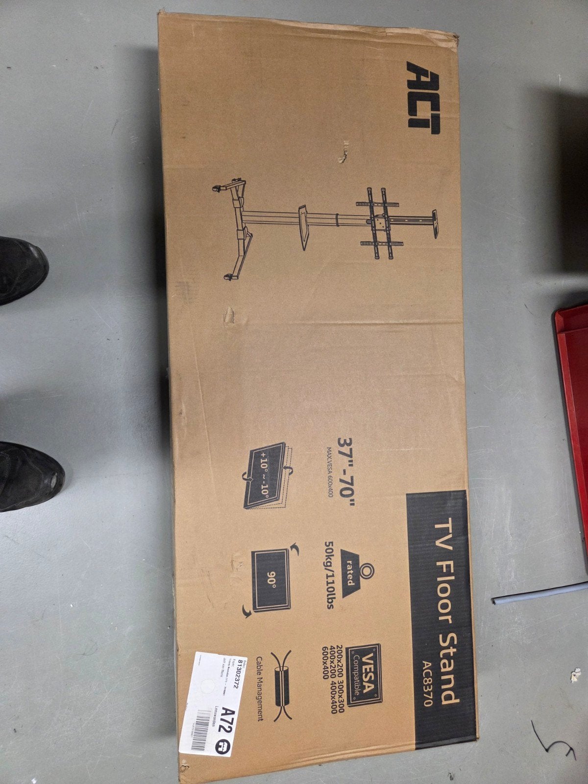 ACT TV Vloerstandaard AC8370 voor 37"-70" schermen, Ophalen, Nieuw