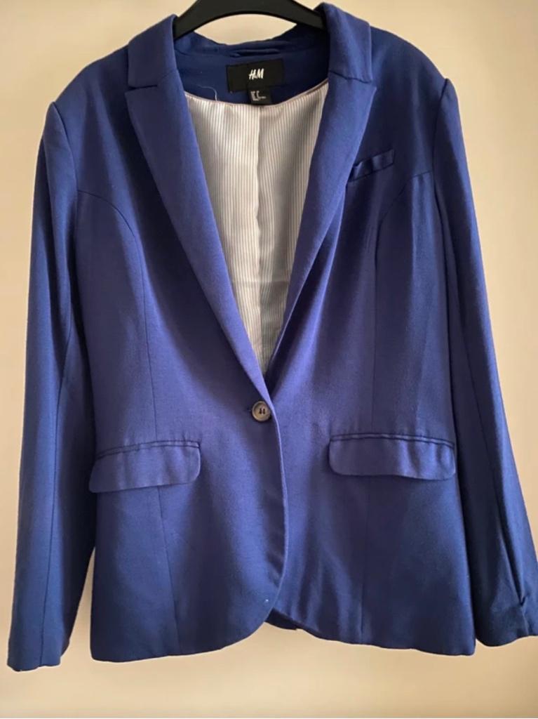 Blazer blauw H&M maat 38, Maat 38/40 (M), H&M, Blauw, Nieuw